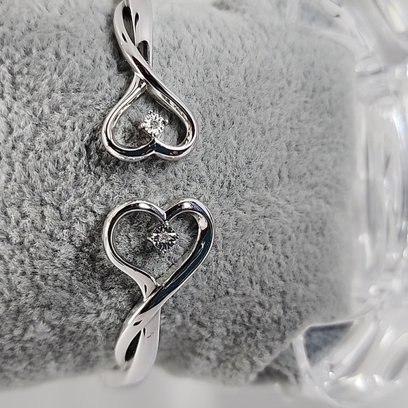 Silver Double Heart 💕 Granddaughter Diamond 💎 Bracelet - Picture 7 of 9